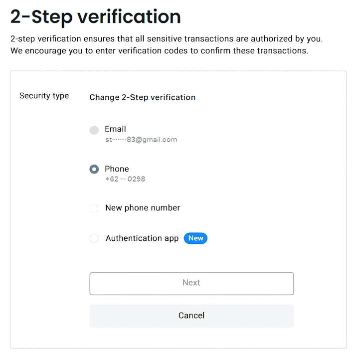 How to Change Exness Security Method 3