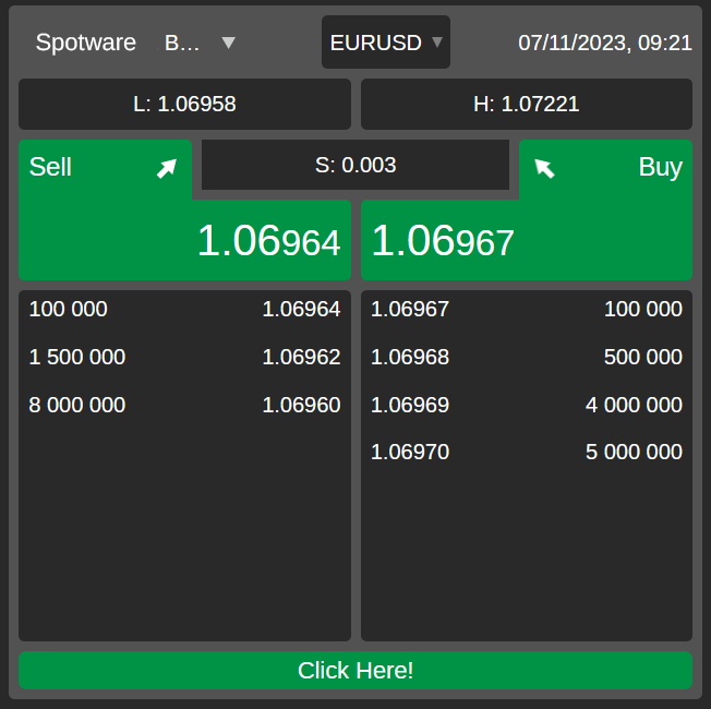 cTrader 5.0 Market Watch Widget