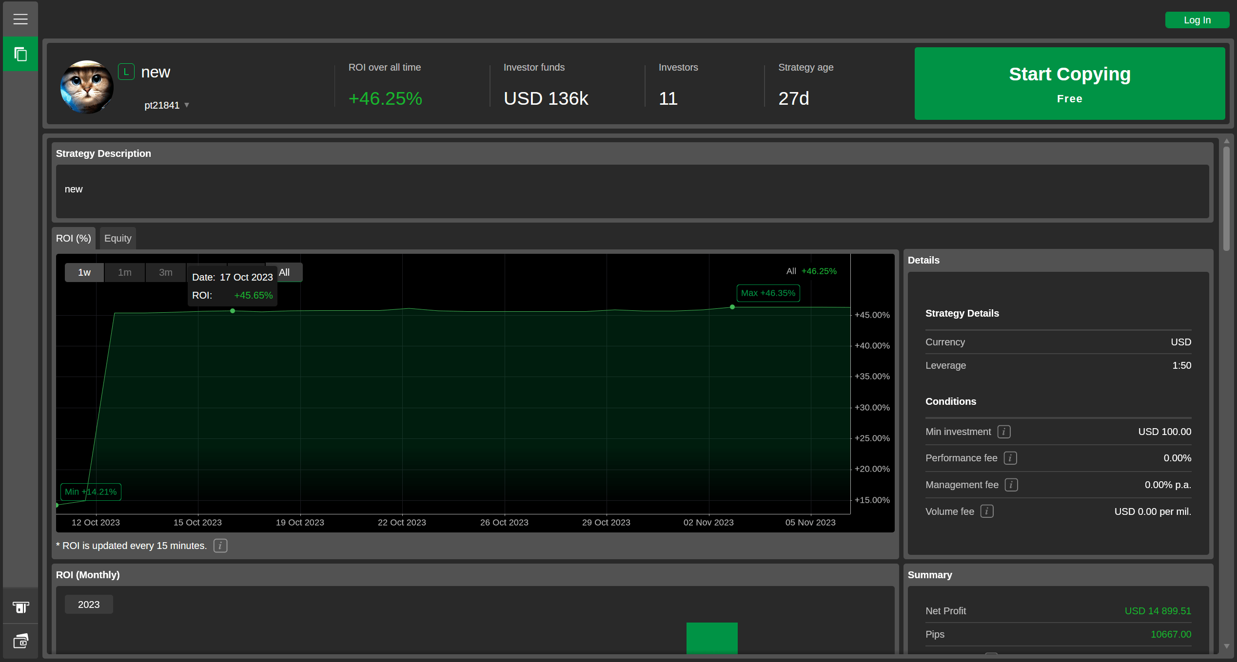 cTrader 5.0 Single Strategy Widget