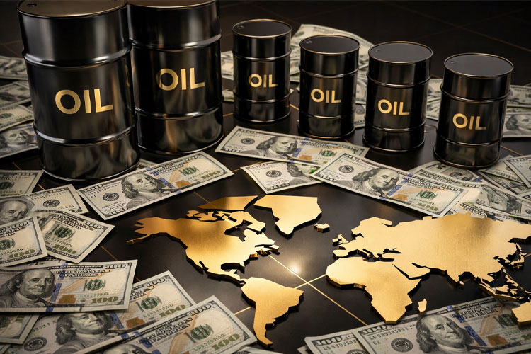 Dollar and oil down